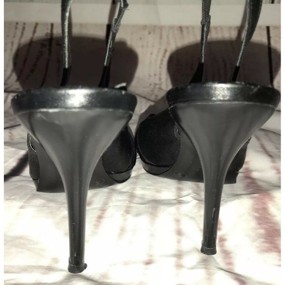 BCB Girls Sz 8 Sling Back Peep Toe Strappy Black D - Picture 5 of 8